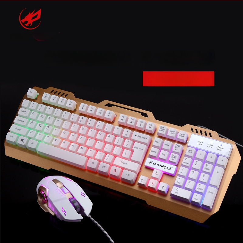 Fire Wolf USB mehanički gaming tipkovnica i miš set, žično, makro programiranje, 3200 DPI, ergonomski, vodootporan, kabel 1.8 m