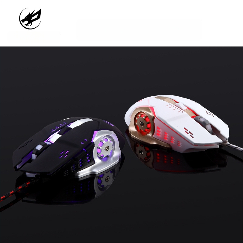Fire Wolf USB mehanički gaming tipkovnica i miš set, žično, makro programiranje, 3200 DPI, ergonomski, vodootporan, kabel 1.8 m