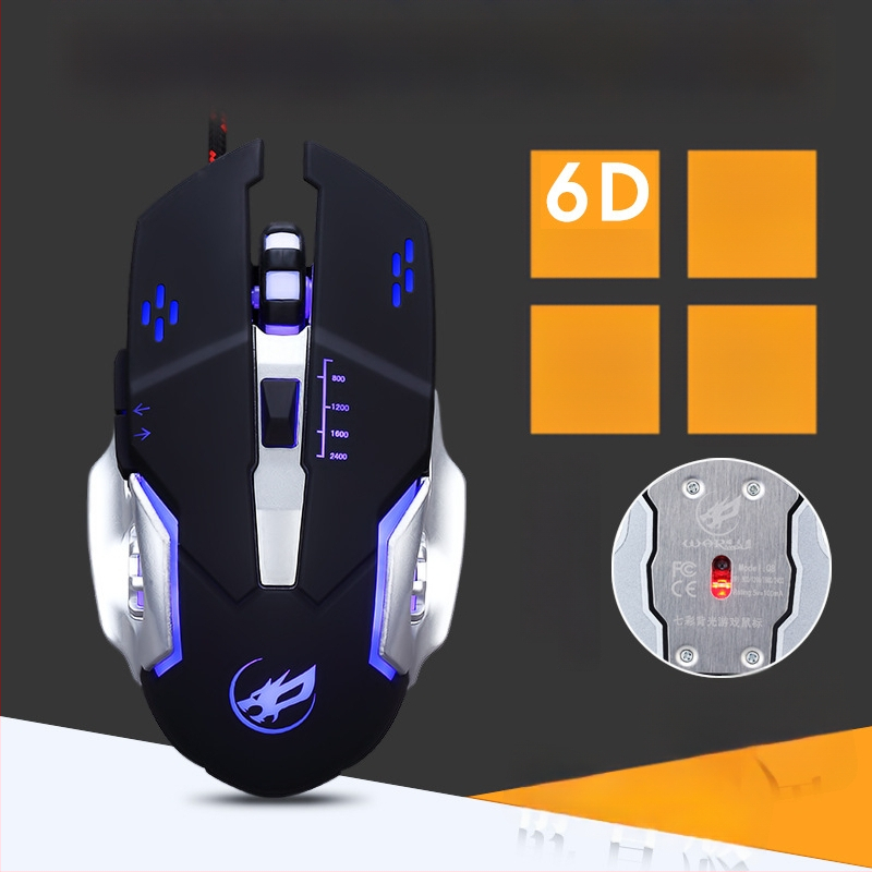 Fire Wolf USB mehanički gaming tipkovnica i miš set, žično, makro programiranje, 3200 DPI, ergonomski, vodootporan, kabel 1.8 m