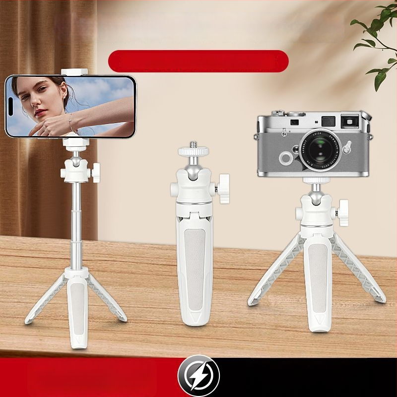 Mini galda statīvs atlocāms, no alumīnija sakausējuma, piemērots viedtālrunim un bezspoguļkamerai