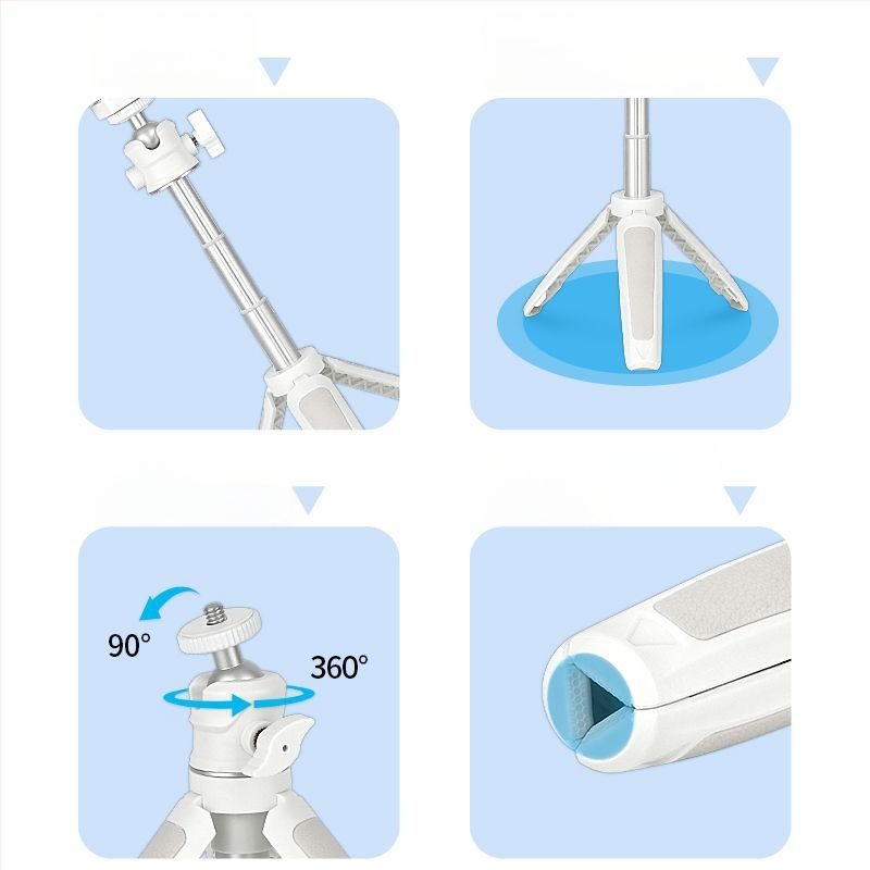 Mini galda statīvs atlocāms, no alumīnija sakausējuma, piemērots viedtālrunim un bezspoguļkamerai
