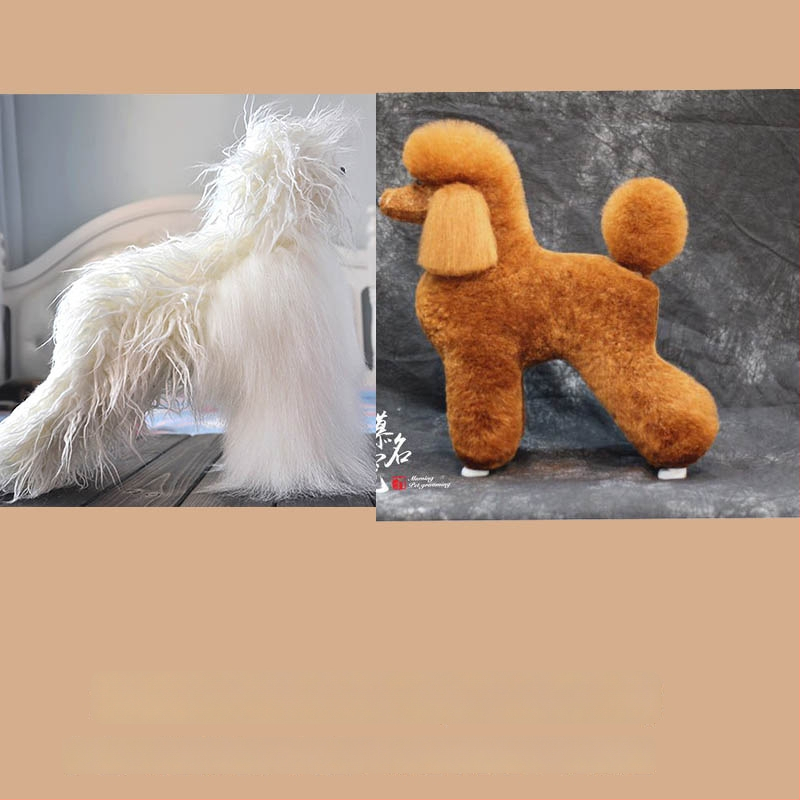 Model de câine pentru instruire cu schelet standard și blană completă; materiale: lână sintetică și plastic