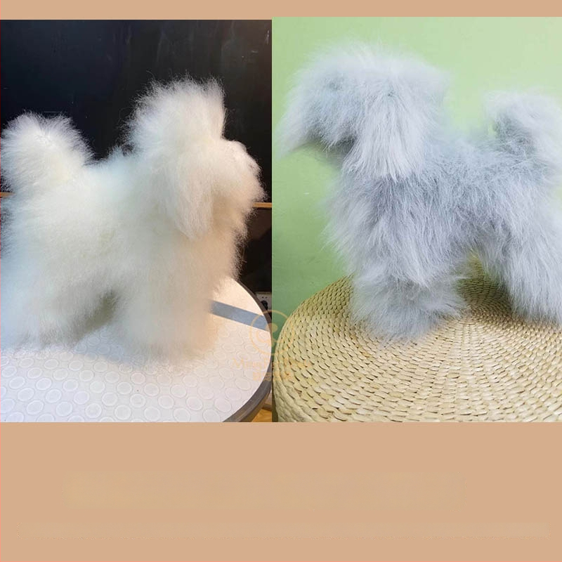 Model de câine pentru instruire cu schelet standard și blană completă; materiale: lână sintetică și plastic