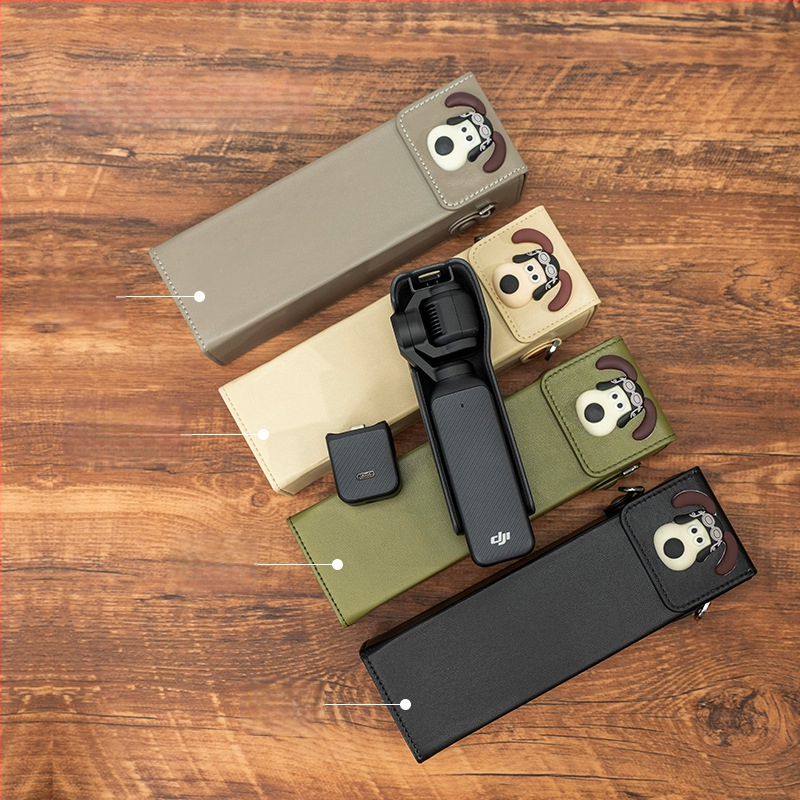 Θήκη Osmo Pocket 3 για κάμερα – εξωτερικό συνθετικό δέρμα, επένδυση από καμβά, ζώνη crossbody, unisex