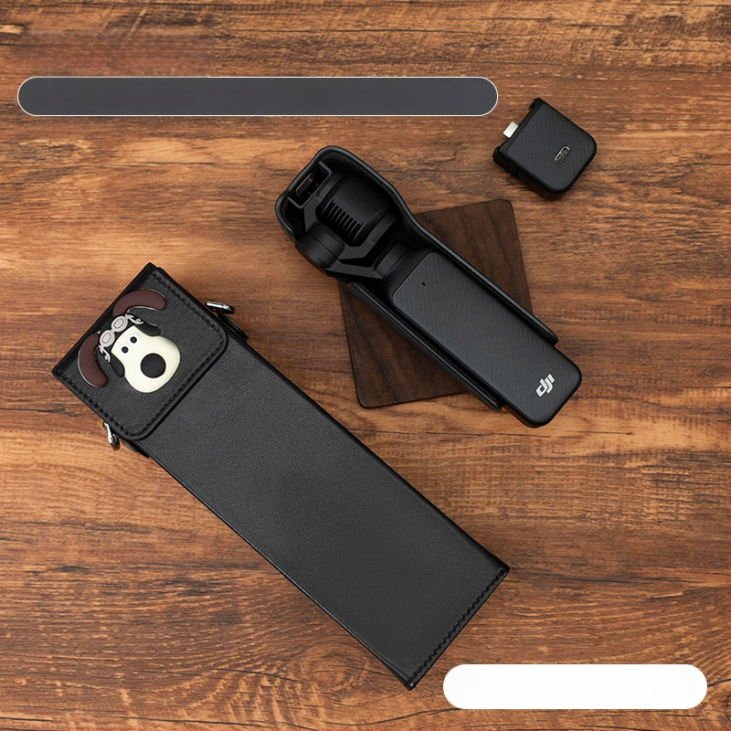 Θήκη Osmo Pocket 3 για κάμερα – εξωτερικό συνθετικό δέρμα, επένδυση από καμβά, ζώνη crossbody, unisex