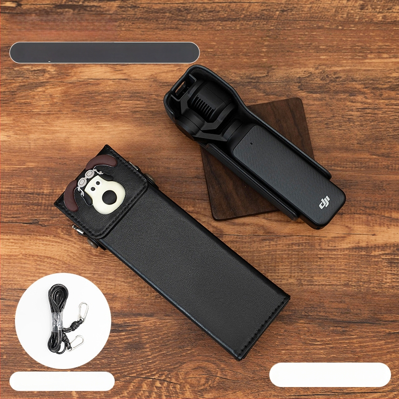 Θήκη Osmo Pocket 3 για κάμερα – εξωτερικό συνθετικό δέρμα, επένδυση από καμβά, ζώνη crossbody, unisex