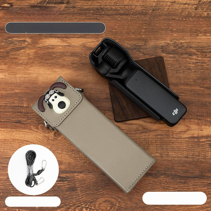 Θήκη Osmo Pocket 3 για κάμερα – εξωτερικό συνθετικό δέρμα, επένδυση από καμβά, ζώνη crossbody, unisex