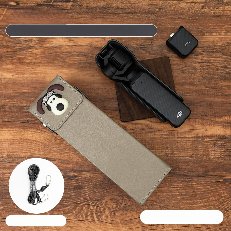 Θήκη Osmo Pocket 3 για κάμερα – εξωτερικό συνθετικό δέρμα, επένδυση από καμβά, ζώνη crossbody, unisex