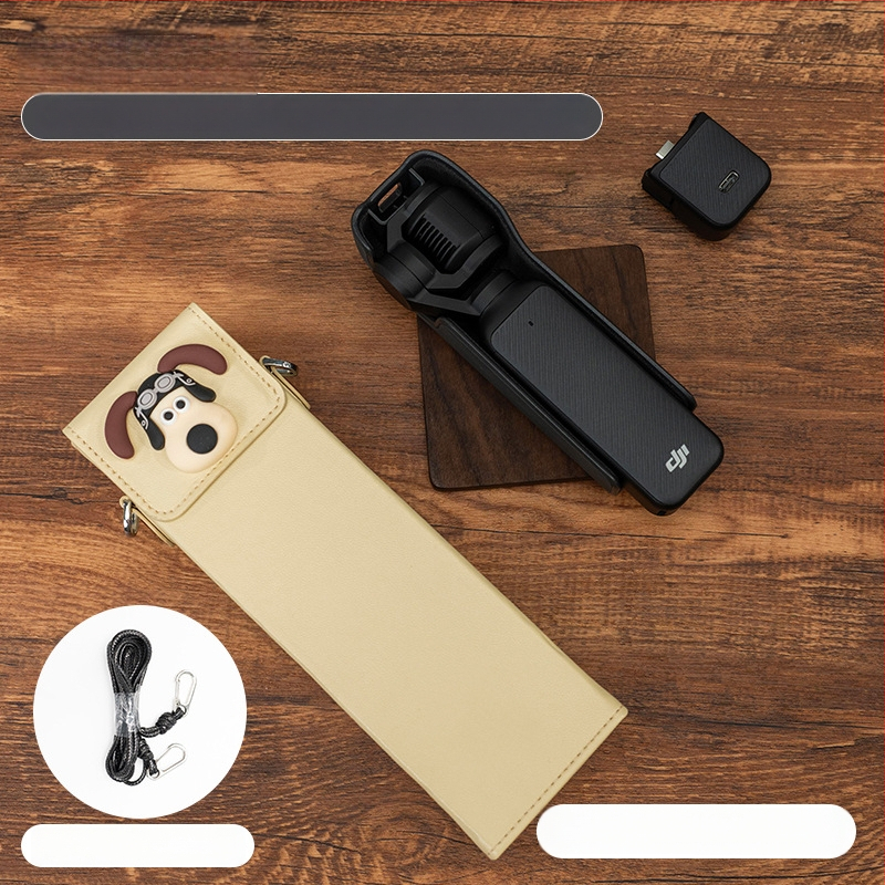 Θήκη Osmo Pocket 3 για κάμερα – εξωτερικό συνθετικό δέρμα, επένδυση από καμβά, ζώνη crossbody, unisex