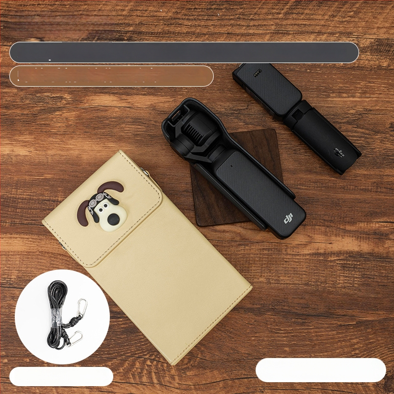 Θήκη Osmo Pocket 3 για κάμερα – εξωτερικό συνθετικό δέρμα, επένδυση από καμβά, ζώνη crossbody, unisex