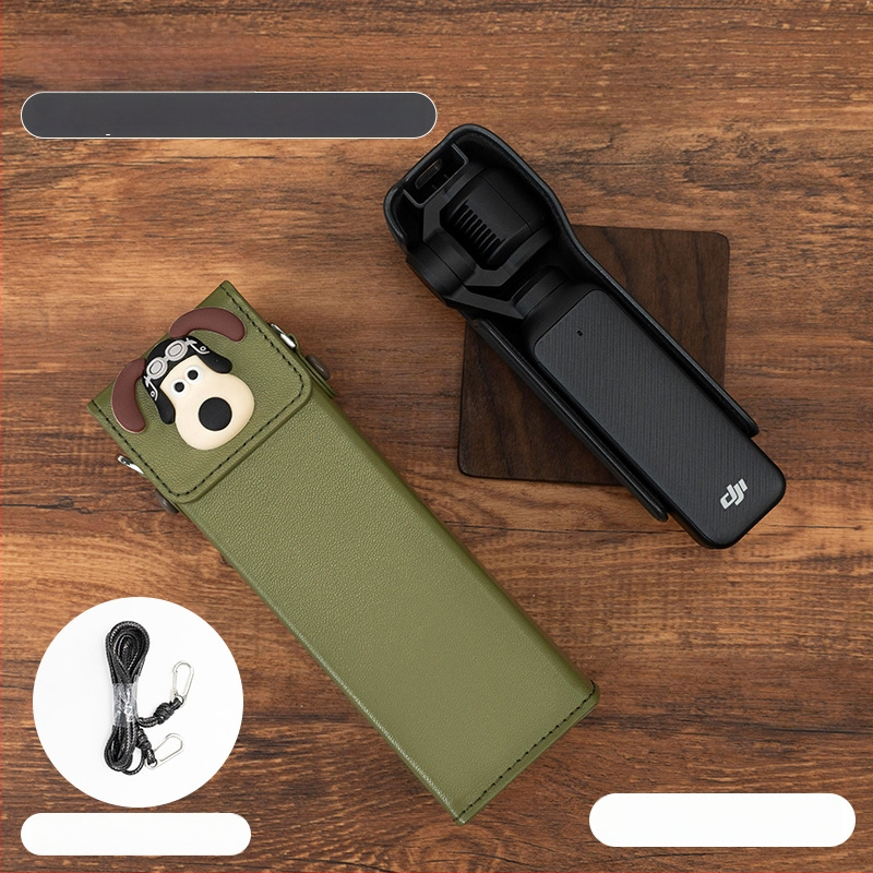 Θήκη Osmo Pocket 3 για κάμερα – εξωτερικό συνθετικό δέρμα, επένδυση από καμβά, ζώνη crossbody, unisex