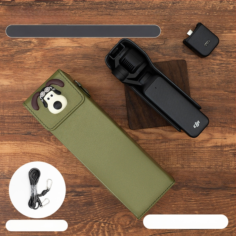 Θήκη Osmo Pocket 3 για κάμερα – εξωτερικό συνθετικό δέρμα, επένδυση από καμβά, ζώνη crossbody, unisex