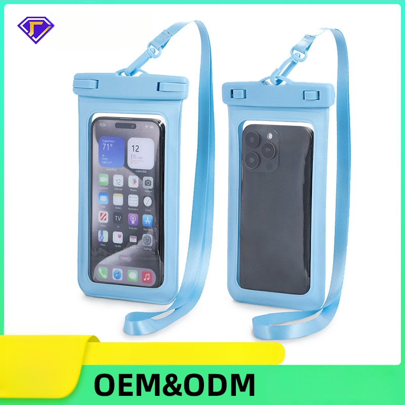 Husă impermeabilă pentru telefon pentru scufundări și activități în aer liber, material PVC, compatibilă cu ecranul tactil, rezistență la apă nivel 8