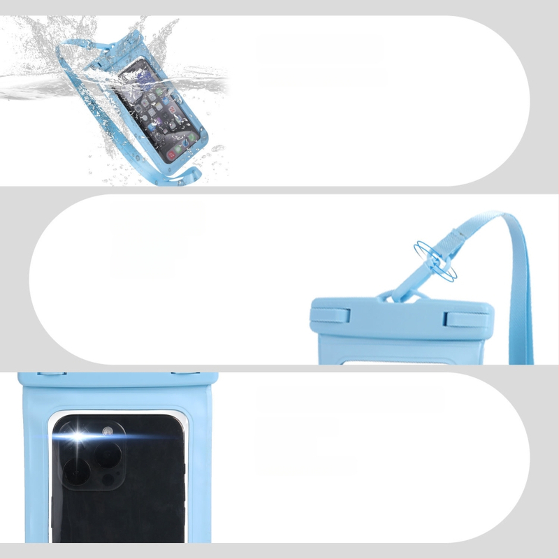 Husă impermeabilă pentru telefon pentru scufundări și activități în aer liber, material PVC, compatibilă cu ecranul tactil, rezistență la apă nivel 8