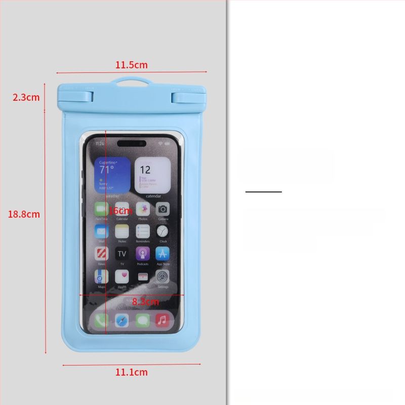 Husă impermeabilă pentru telefon pentru scufundări și activități în aer liber, material PVC, compatibilă cu ecranul tactil, rezistență la apă nivel 8