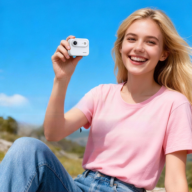 Y360 sporta kamera ar apgriežamu ekrānu, 4K video, stabilizācija, 143° platleņķa skats, 2,0 collu LCD