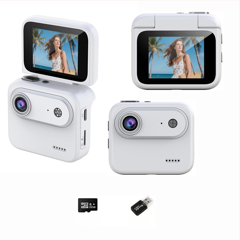 Y360 sporta kamera ar apgriežamu ekrānu, 4K video, stabilizācija, 143° platleņķa skats, 2,0 collu LCD