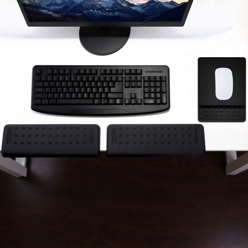 L-образна клавиатурна тава за ръб на бюро – 2-части комплект с опора за предмишница и лакът, подложка за китка, антихлъзгаща повърхност за офис, OEM персонализация