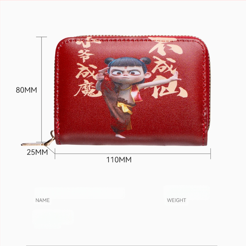 Monētu maki ar anime motīvu, PVC materiāls, 1 kārta dizains, iekšējā odere no sintētiskās ādas, viegls