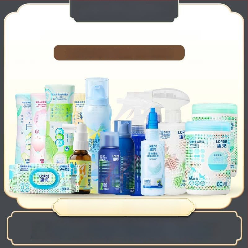 Lidou Kit de îngrijire pentru câine: curățare ochi, urechi și dinți | Material: țesătură nețesută | Ambalaj: 1 buc