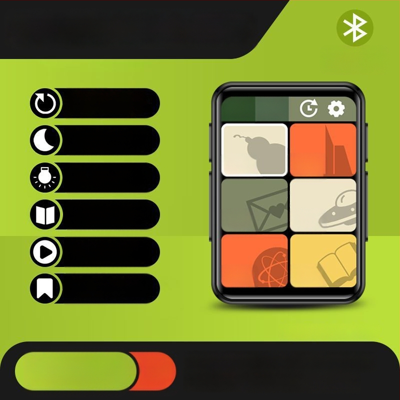 Bluetooth MP3/MP4 lejátszó e-könyv olvasóval és külső hangkimenettel