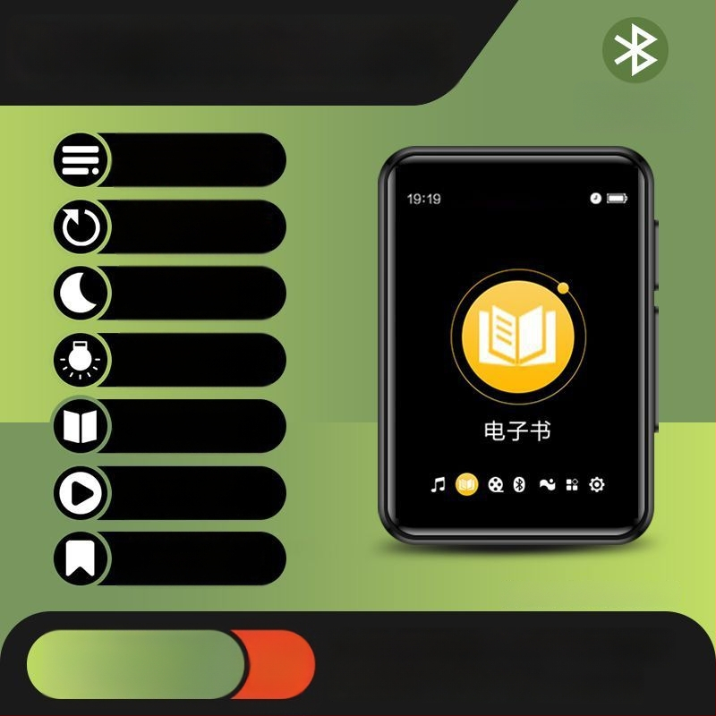 Bluetooth MP3/MP4 lejátszó e-könyv olvasóval és külső hangkimenettel
