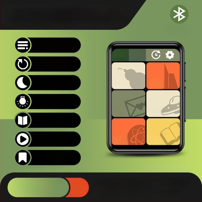 Bluetooth MP3/MP4 lejátszó e-könyv olvasóval és külső hangkimenettel