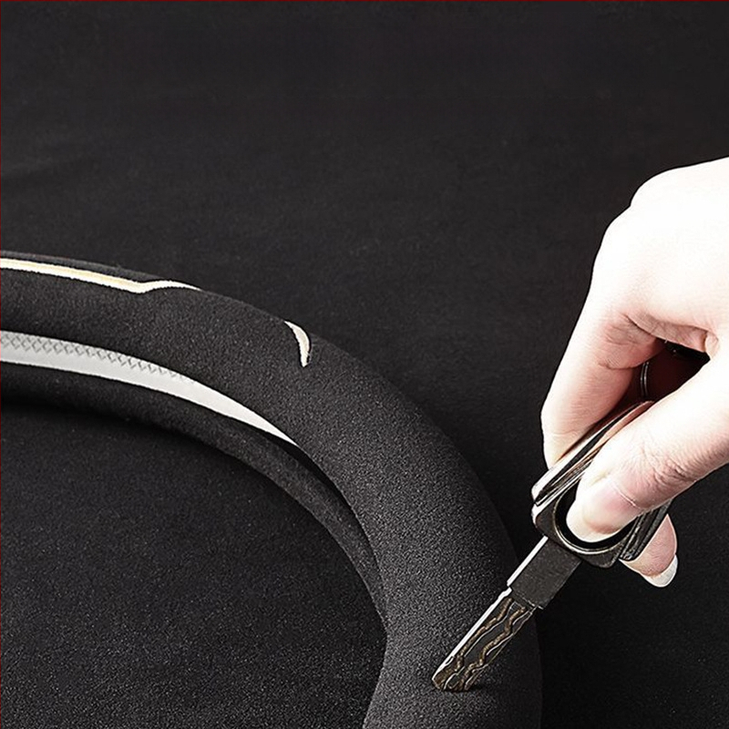 Калъф за волан, велурена повърхност, всесезонен, износоустойчив, универсално пасващ, монтаж за автомобил (велурова повърхност; всесезонно използване; устойчив на износване; универсално пасване)