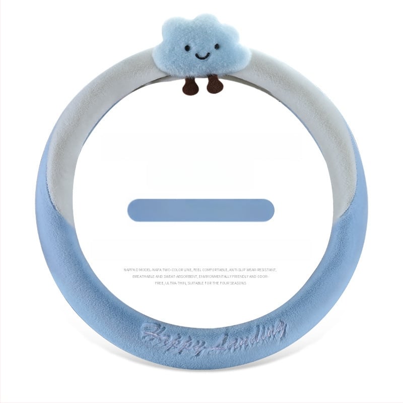 калъф за волан – изкуствен плюш, неплъзгащ се, топъл, райета; (материал: изкуствен плюш; модел: райета; монтаж: общ; шиене: машинно; сезон: зимен)