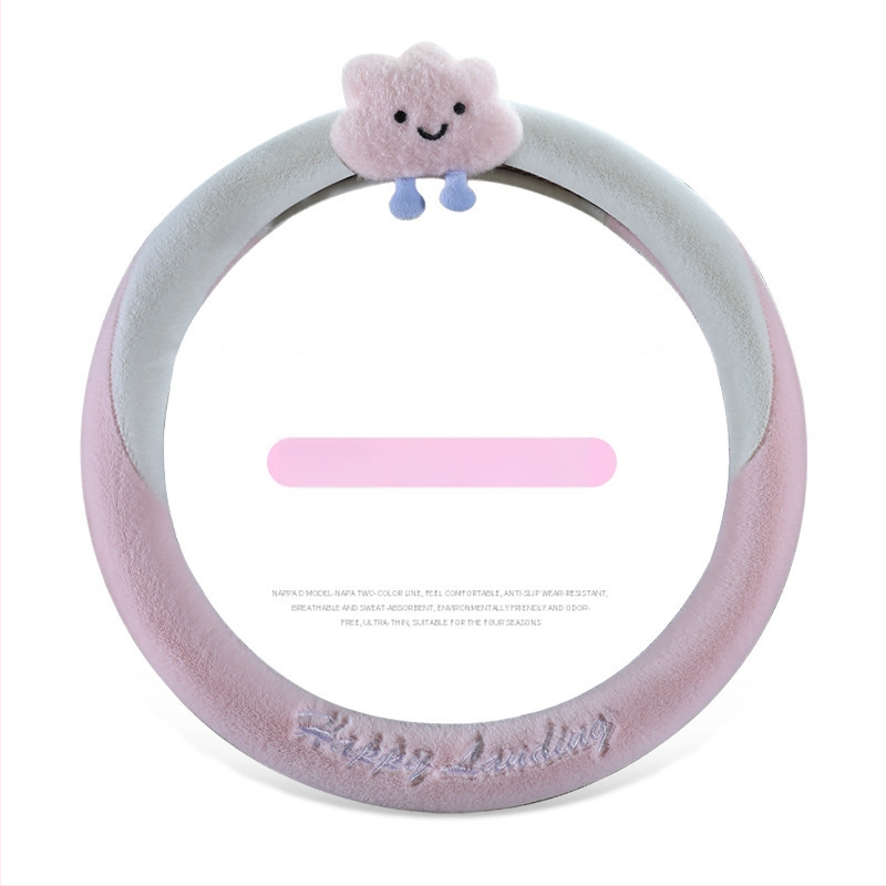 калъф за волан – изкуствен плюш, неплъзгащ се, топъл, райета; (материал: изкуствен плюш; модел: райета; монтаж: общ; шиене: машинно; сезон: зимен)