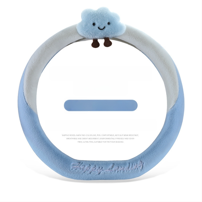 калъф за волан – изкуствен плюш, неплъзгащ се, топъл, райета; (материал: изкуствен плюш; модел: райета; монтаж: общ; шиене: машинно; сезон: зимен)