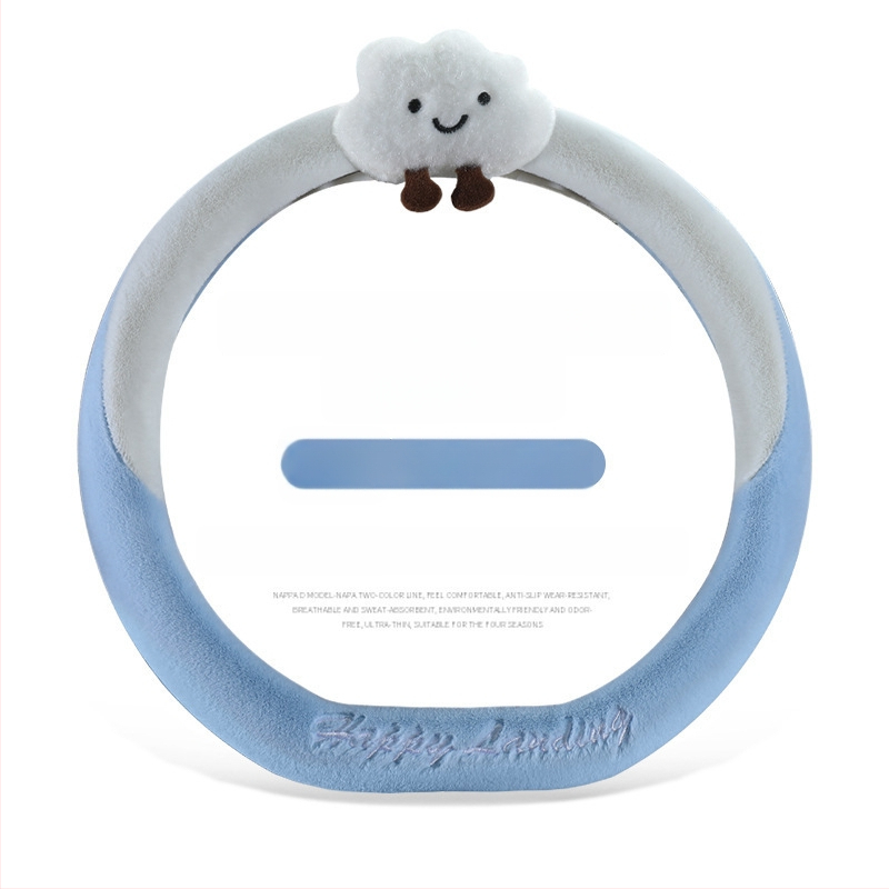 калъф за волан – изкуствен плюш, неплъзгащ се, топъл, райета; (материал: изкуствен плюш; модел: райета; монтаж: общ; шиене: машинно; сезон: зимен)