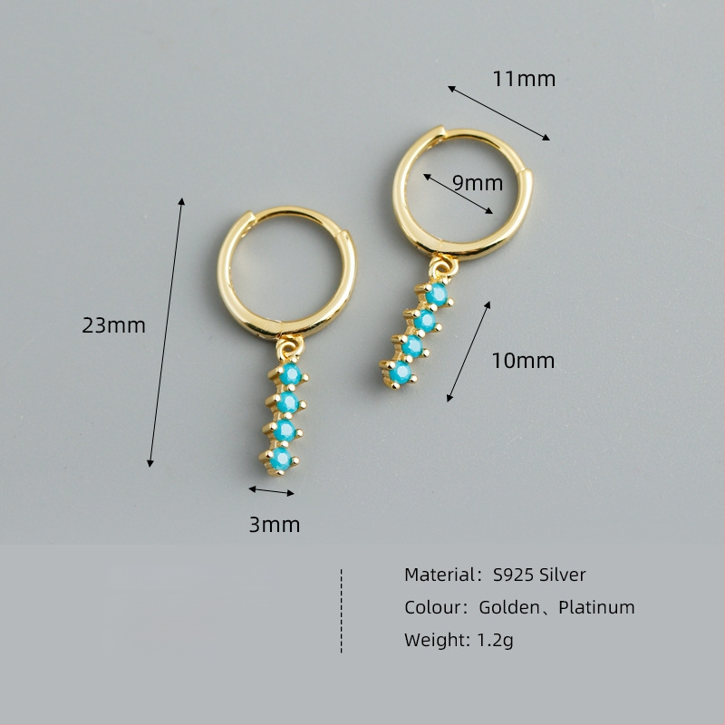 Овеци S925 стерлингово сребро с кръгъл геометричен дизайн и цирконии за жени