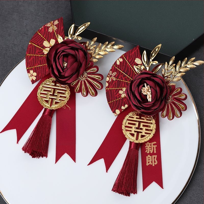 Vestuvinis korsago komplektas nuotakai, jaunikliui ir šeimai — lydinys, kinų stilius