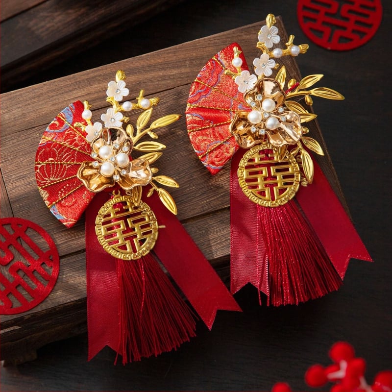 Vestuvinis corsage komplektas šeimai ir tėvams, šilko gėlės, kinų stiliaus nuotakai ir jaunikviui