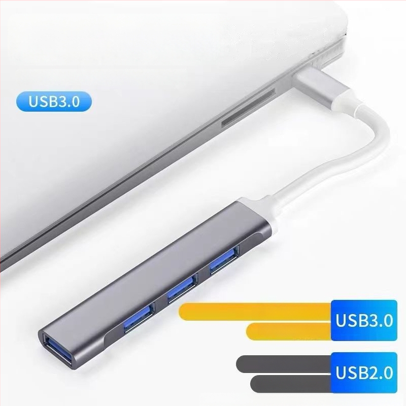 Pinyue USB-C hub, 4-u-1 USB 3.0 docking stanica, kabel duljine 19,4 cm, napajanje preko USB