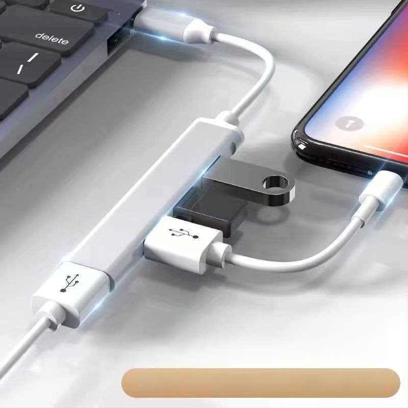 Pinyue USB-C hub, 4-u-1 USB 3.0 docking stanica, kabel duljine 19,4 cm, napajanje preko USB
