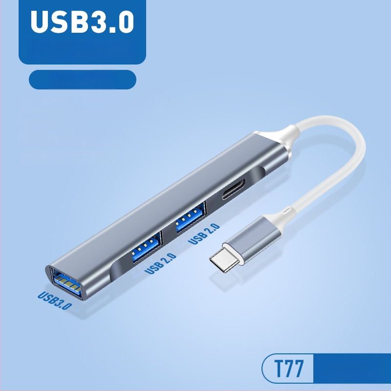 Pinyue USB-C hub, 4-u-1 USB 3.0 docking stanica, kabel duljine 19,4 cm, napajanje preko USB