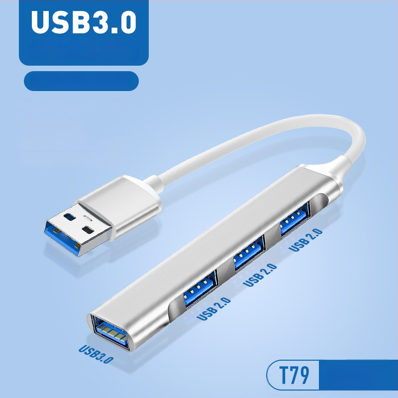 Pinyue USB-C hub, 4-u-1 USB 3.0 docking stanica, kabel duljine 19,4 cm, napajanje preko USB