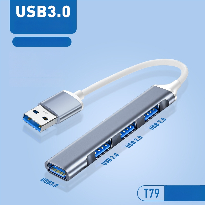 Pinyue USB-C hub, 4-u-1 USB 3.0 docking stanica, kabel duljine 19,4 cm, napajanje preko USB
