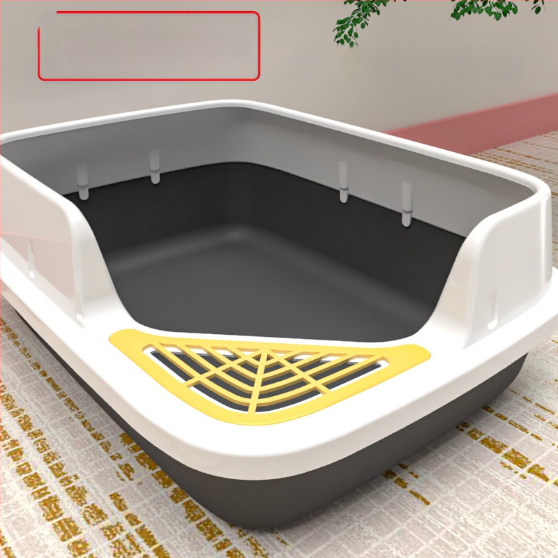 Комплект котешки принадлежности за начинаещи: пълен набор от котешки тоалетни кутии и купи за храна, PVC материал, марка Orange tail, без внос