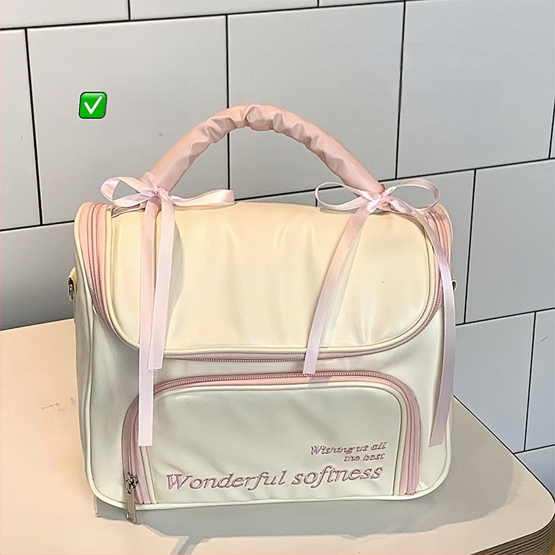 Geantă de makeup cu capacitate mare și compartimente separate, pentru călătorii de agrement, din poliester, închidere cu fermoar, pentru femei