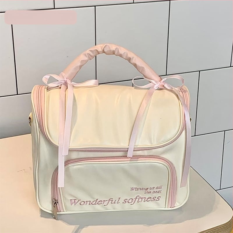 Geantă de makeup cu capacitate mare și compartimente separate, pentru călătorii de agrement, din poliester, închidere cu fermoar, pentru femei