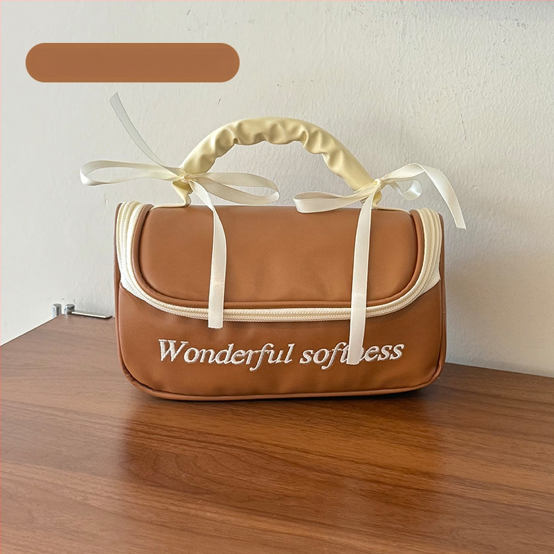 Geantă de makeup cu capacitate mare și compartimente separate, pentru călătorii de agrement, din poliester, închidere cu fermoar, pentru femei