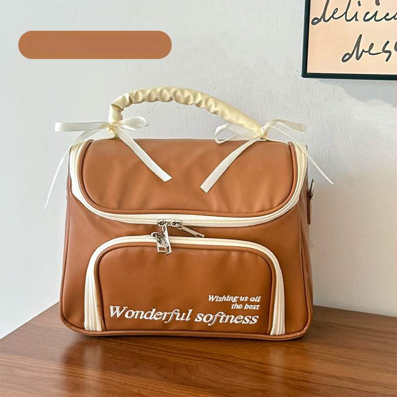 Geantă de makeup cu capacitate mare și compartimente separate, pentru călătorii de agrement, din poliester, închidere cu fermoar, pentru femei