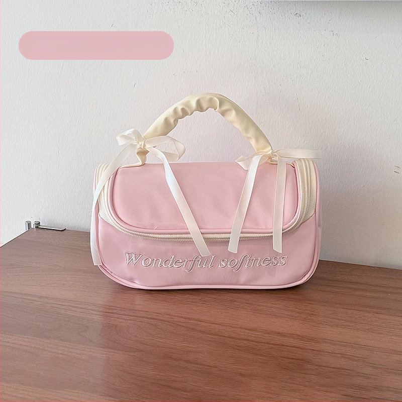 Geantă de makeup cu capacitate mare și compartimente separate, pentru călătorii de agrement, din poliester, închidere cu fermoar, pentru femei