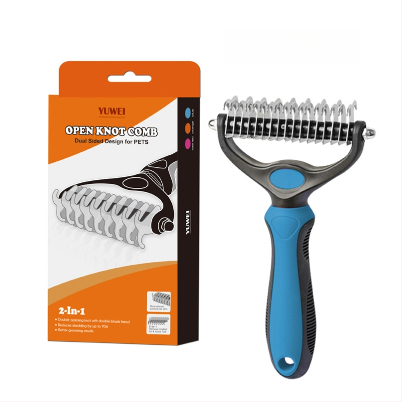 Pieptene detanglare cu dinți dubli pentru câini și pisici, loturi mici, personalizare