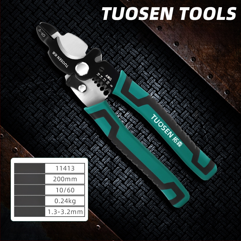 Tuosen клещи за премахване на изолацията на проводници — многофункционален инструмент за премахване на изолацията, кримпване, захващане и отваряне на кабели