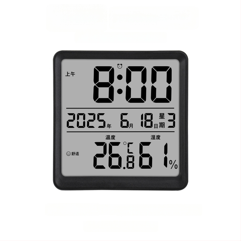 Вътрешен цифров измервател на температура и влажност — ултра тънък мини термометър с магнитен будилник (1,5V батерия)