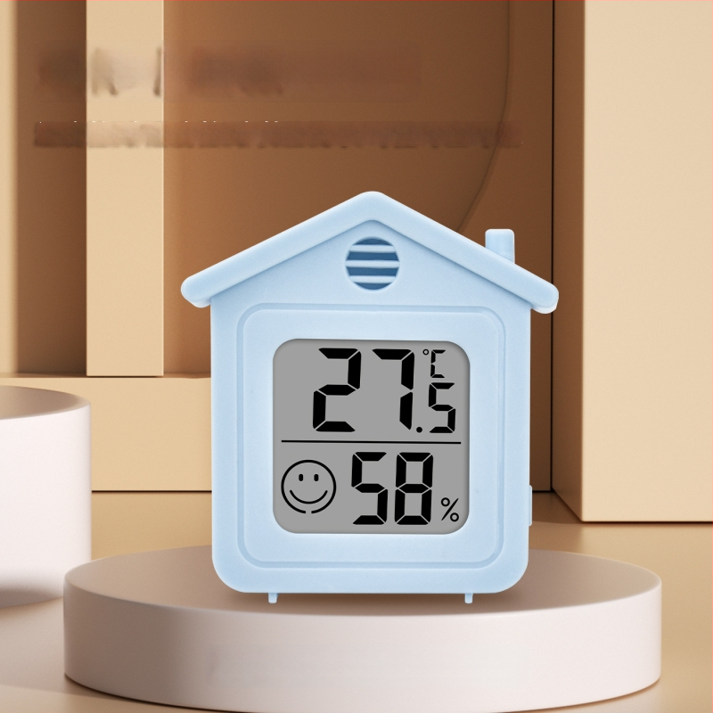 Вътрешен цифров измервател на температура и влажност — ултра тънък мини термометър с магнитен будилник (1,5V батерия)